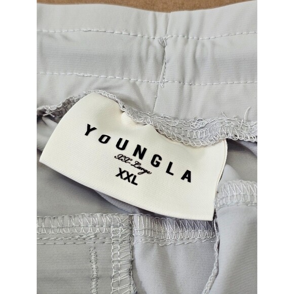 YOUNGLA Men's XXL Stretch Waist Jogger Sweatpants Lounge Pants Off-White EUC - Picture 4 of 7